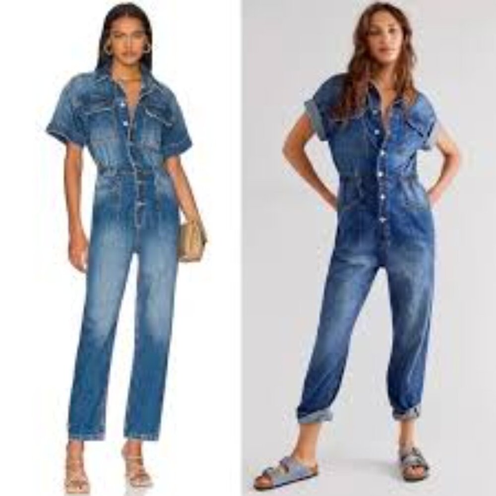 Free People Marci Denim Jumpsuit